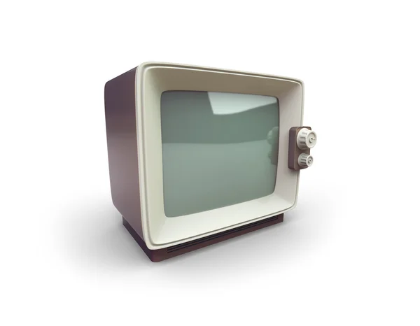 旧电视设置独立的 3d 模型 — 图库照片