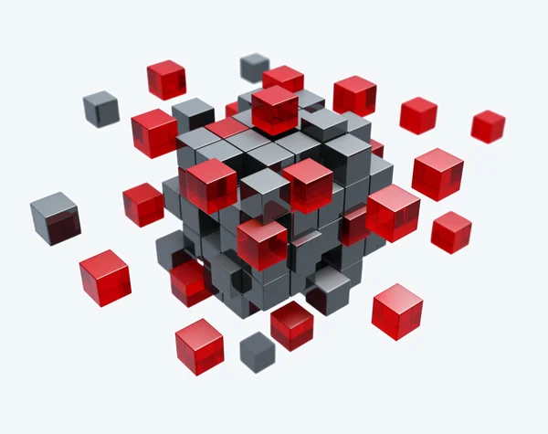 Конструкція кубів ізольована 3d модель — стокове фото