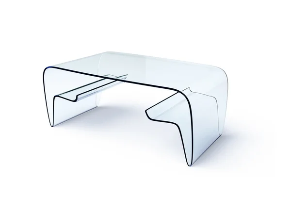 Szklany stół 3d model na białym tle — Zdjęcie stockowe