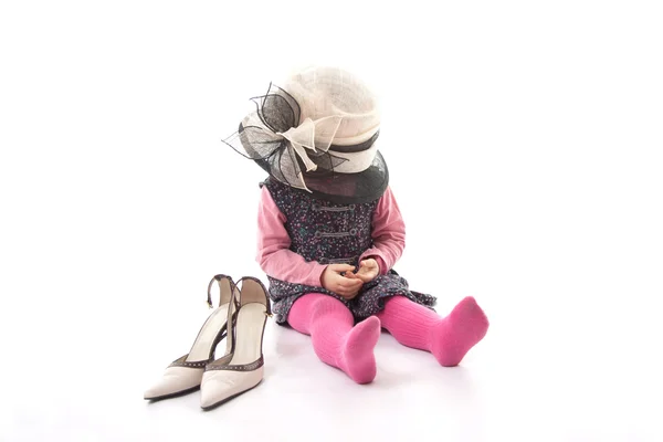 Dítě hrající šaty — Stock fotografie