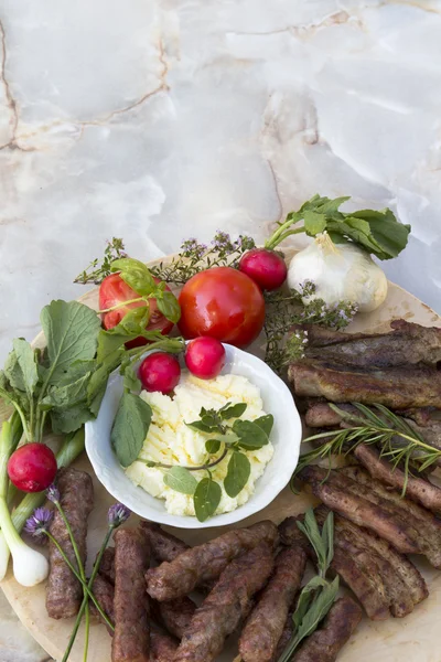 Amerikan balkan barbekü sebze ile — Stok fotoğraf