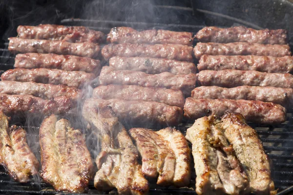 Close up of smoking BBQ — Stock Photo, Image