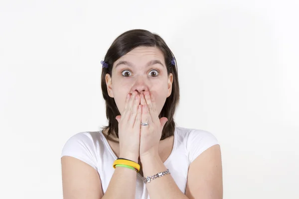 stock image Very surprised girl