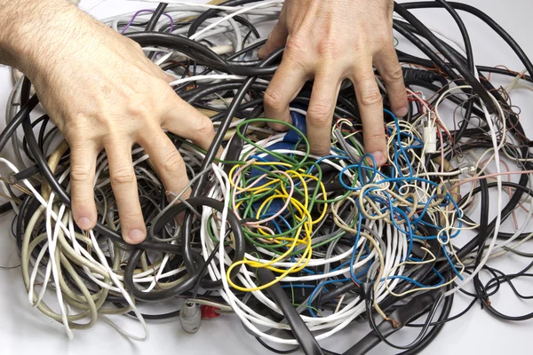 stock image Tangle of cables and wires
