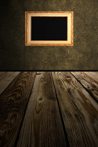 Rahmen an brauner Wand — Stockfoto