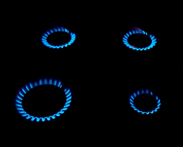 Flames gas stove — Stok fotoğraf