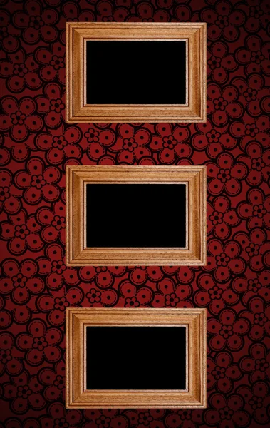 Ramki na ścianie czerwony — Zdjęcie stockowe