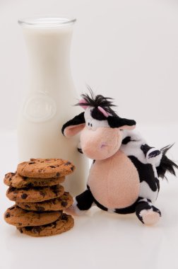 Cow, milk and cookies clipart