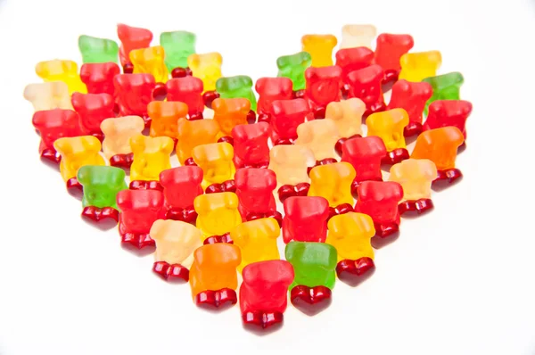 Heart of gummy bears — Stock Photo, Image