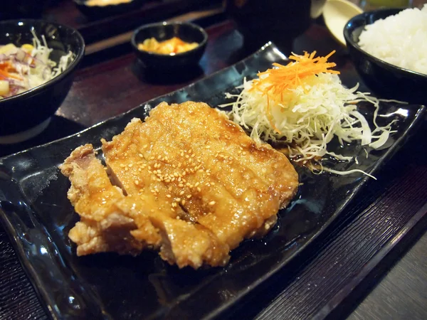 Pollo teriyaki con riso — Foto Stock