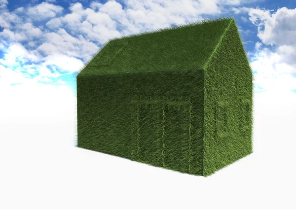 Modernes Ökohaus mit blauem Himmel — Stockfoto
