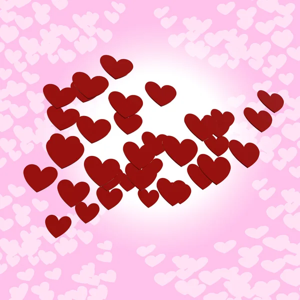 Valentine srdce na růžovém pozadí — Stock fotografie