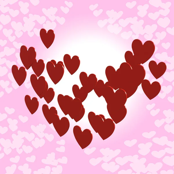 Sevgililer günü kalpleri pembe bir arka plan üzerinde — Stok fotoğraf