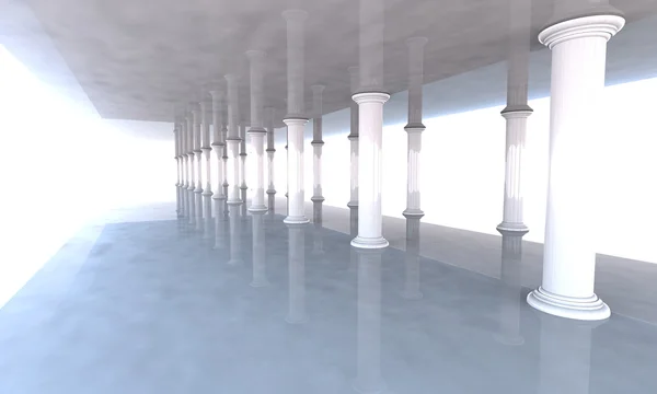Классическая колоннада с аркадами и колоннами — стоковое фото