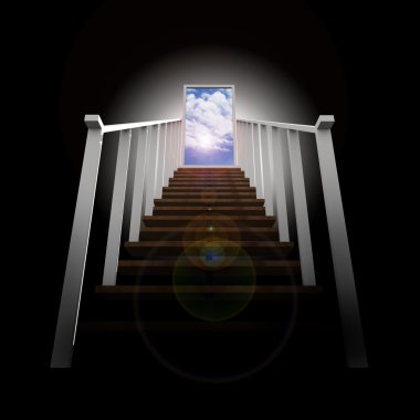 Ladder leading up to the sky clipart