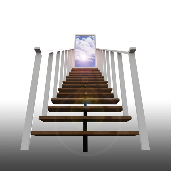 Staircase leading up to the sky — Stock Photo, Image