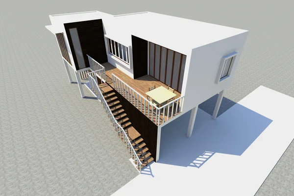 3d Modern house rendered — Stock Photo, Image