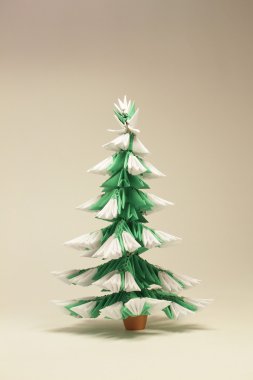 Modül origami Noel ağacı