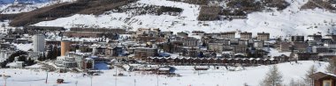 View of Sestriere in Italy (panorama) clipart