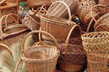 Weave baskets and brooms