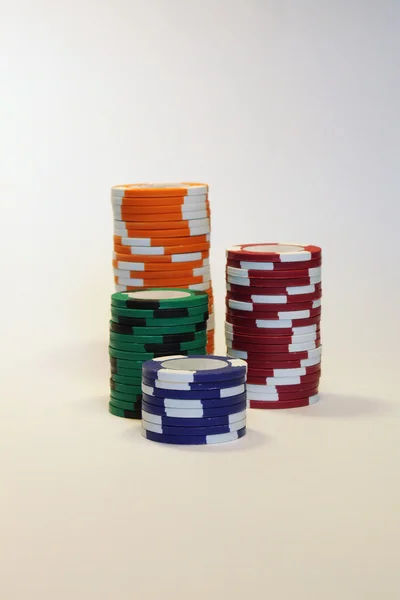 堆栈的扑克筹码 — 图库照片