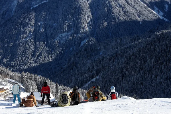 Сноубордисты на старте — стоковое фото