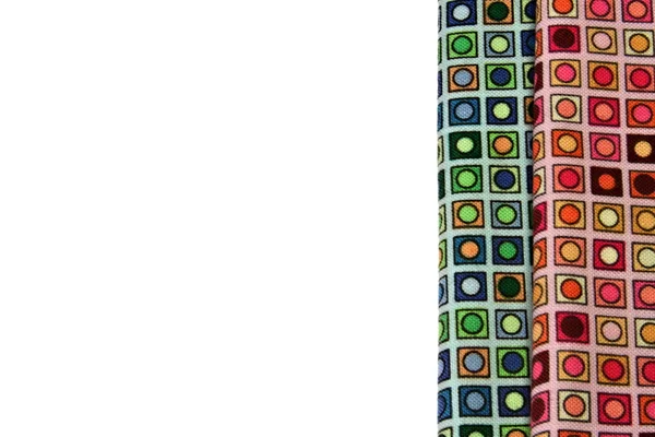 Pohlednice s dvěma vzorky textilu — Stock fotografie