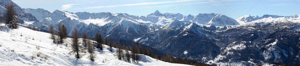Alps panopama in Italy (Sestriere)