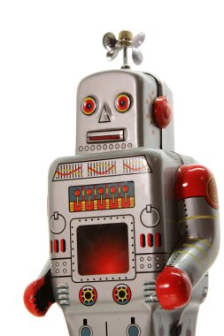 An old mecanical robot frontal view clipart