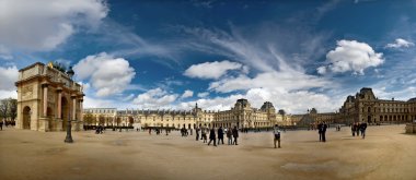 Paris Louvre panoramic view clipart