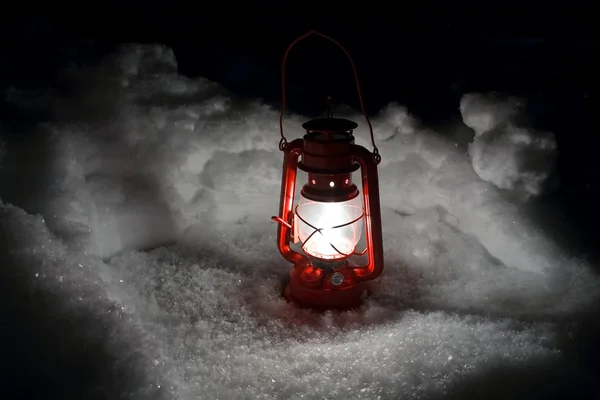 Ліхтар сніг — стокове фото