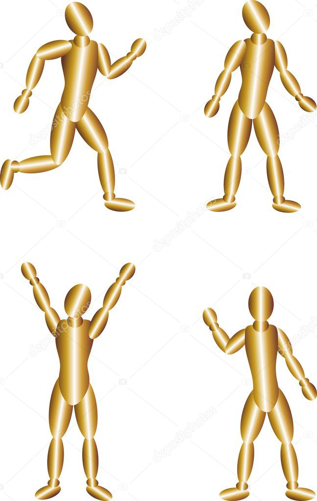 Golden men Stock Vector by ©alexeynest 9191071