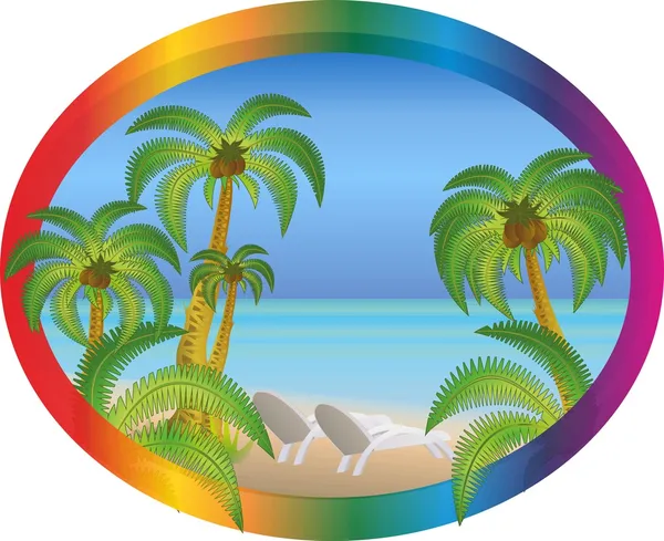 Stock vector Palms and the sea