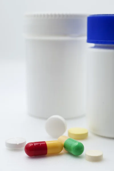 stock image Medicine and pill bottle.