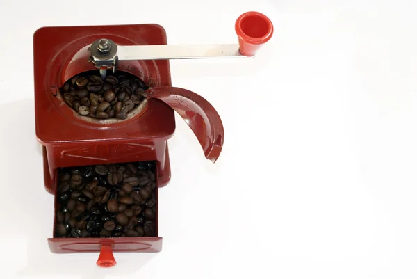 하얀 배경에 있는 커피 분쇄기 — 스톡 사진