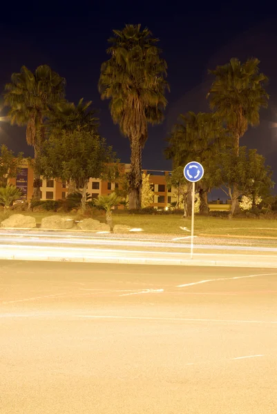 Luzes do carro à noite — Fotografia de Stock