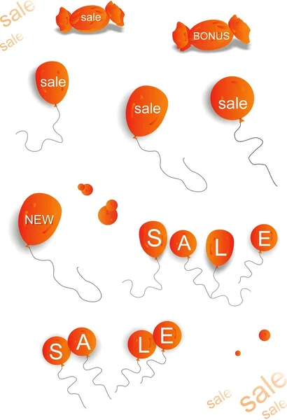Försäljning tecken godis och ballong — Stockfoto