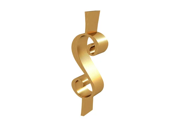 Shiny gold dollar sign 3d — Stock Photo, Image