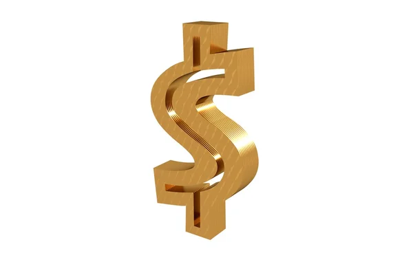 3D-dollar symbool goud — Stockfoto