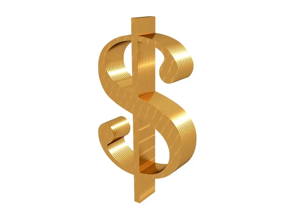 Signo de dólar de oro pulido y elegante 3d Imágenes de stock libres de derechos