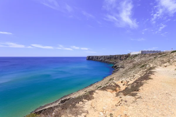 Sagres Point dan bentengnya. Algarve Portugal selatan, Medite — Stok Foto