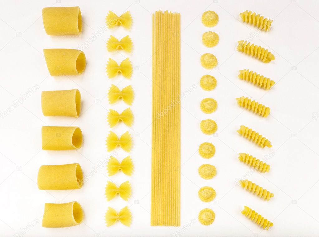 Italian pasta. Paccheri, farfalle, spaghetti, orecchiette, fusil Stock  Photo by ©StevanZZ 9065044