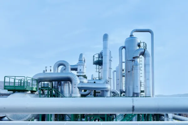 Geothermal energy. Pipes details of a power station. — Stock Photo, Image