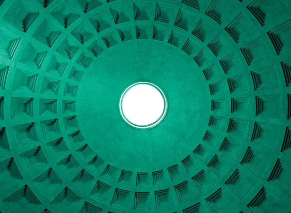 Pantheon Dome ceiling pattern and hole, Rome Italy. — Stock Photo, Image