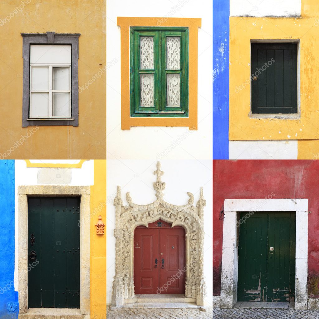 Windows doors colorful portugal traditional collection