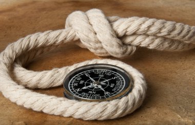 Marine rope and compass clipart