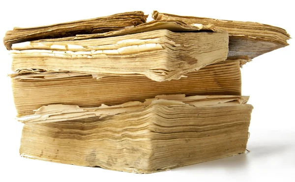 Montón de libros antiguos aislados en blanco —  Fotos de Stock