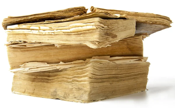 stock image Pile of old books isolated on white