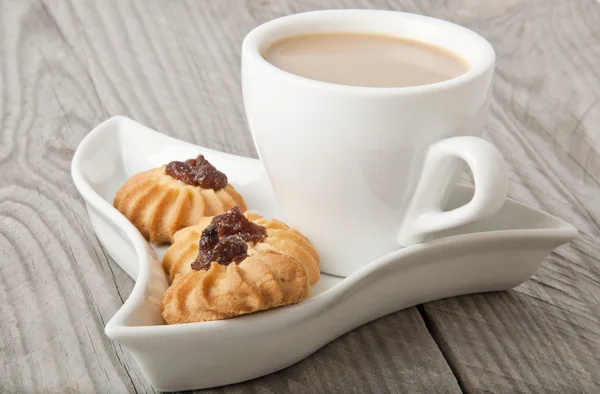 Šálek kakaa a soubory cookie — Stock fotografie