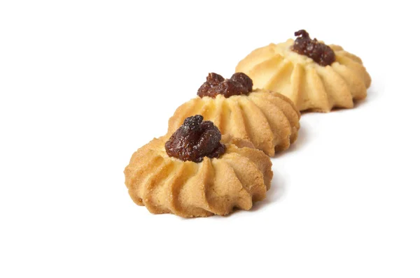 Cookies met fruit jam op een witte achtergrond — Stockfoto